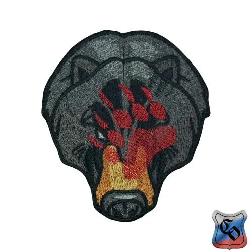 Шеврон Медведь с лапой вышивка
