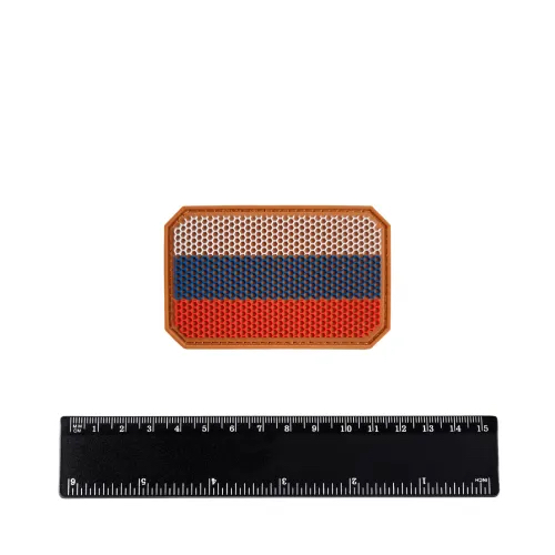 Шеврон Флаг России гексагон большой PVC